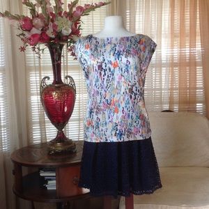 Theory silk multi color top